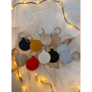 Porte clé rond simili cuir