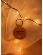 Porte clé rond simili cuir