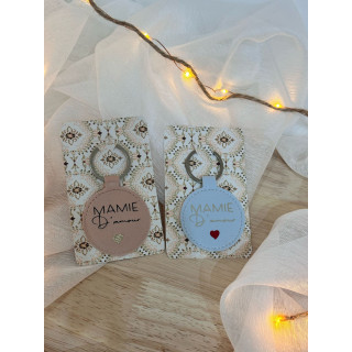 Porte clé rond simili cuir