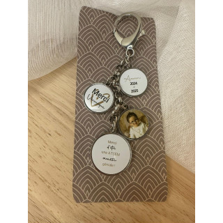 Porte clé métal 4 médaillons